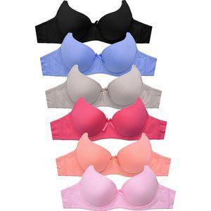 247 Frenzy Women's Sofra PACK OF 6 Solid Cotton Blend T Shirt Bra (BR4207P6)